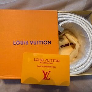 Louis Vuitton White Leather Belt